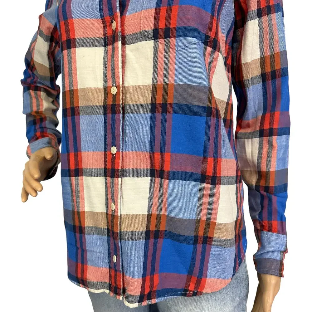 J. Crew Boy Shirt in Pacey Plaid Flannel C9828 Size 00